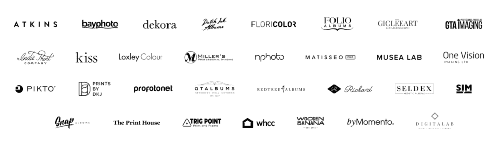 Pic-Time's print lab partners