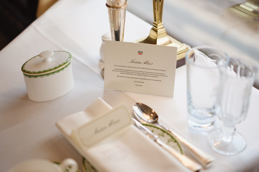 Interior detail of branded elements and premium finishes inside the Pullman train