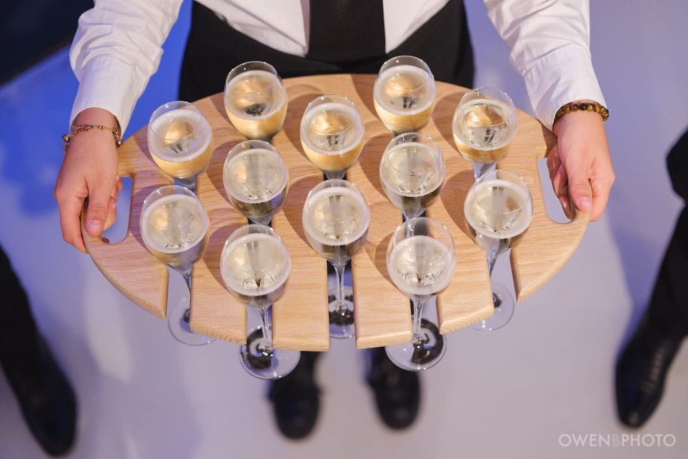 Drinks served during the reception at Vision Hall