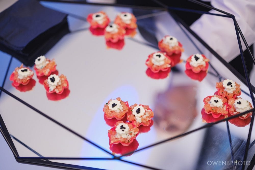 canapés served during the reception at Vision Hall