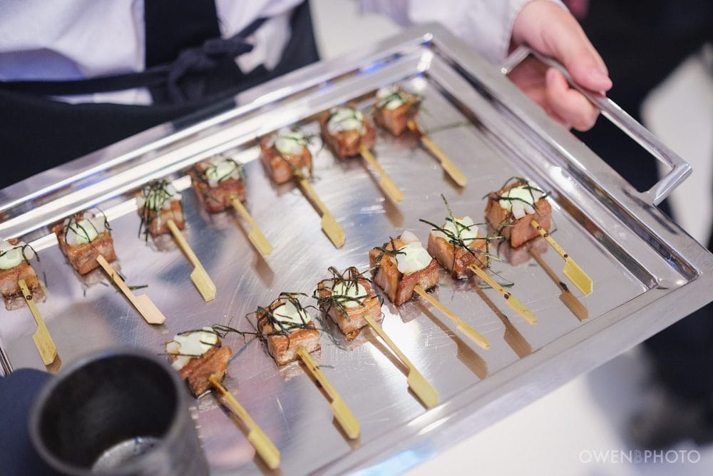 canapés served during the reception at Vision Hall