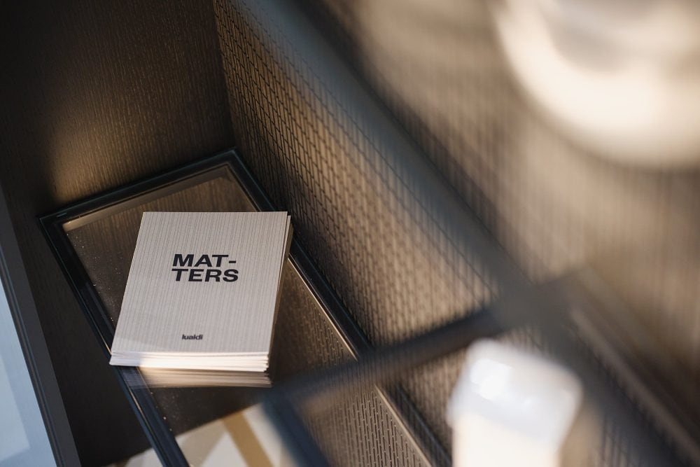 a detail at Lualdi London, photographed for a showroom launch event