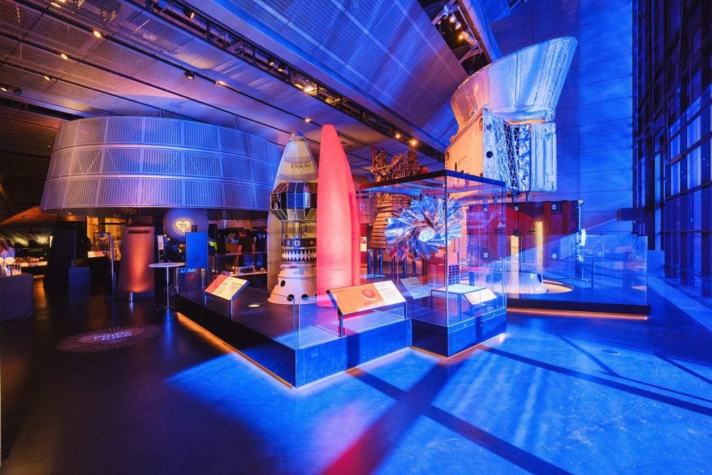 the view as you walk into Space for an event at London Science Museum