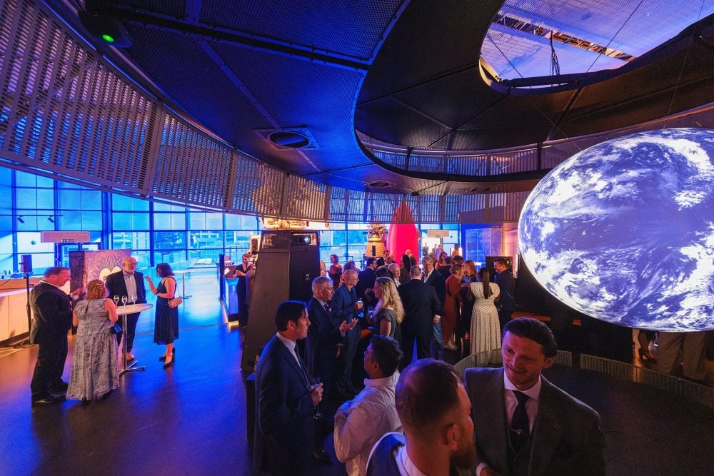 a wide shot of Space with guests for an event at London Science Museum