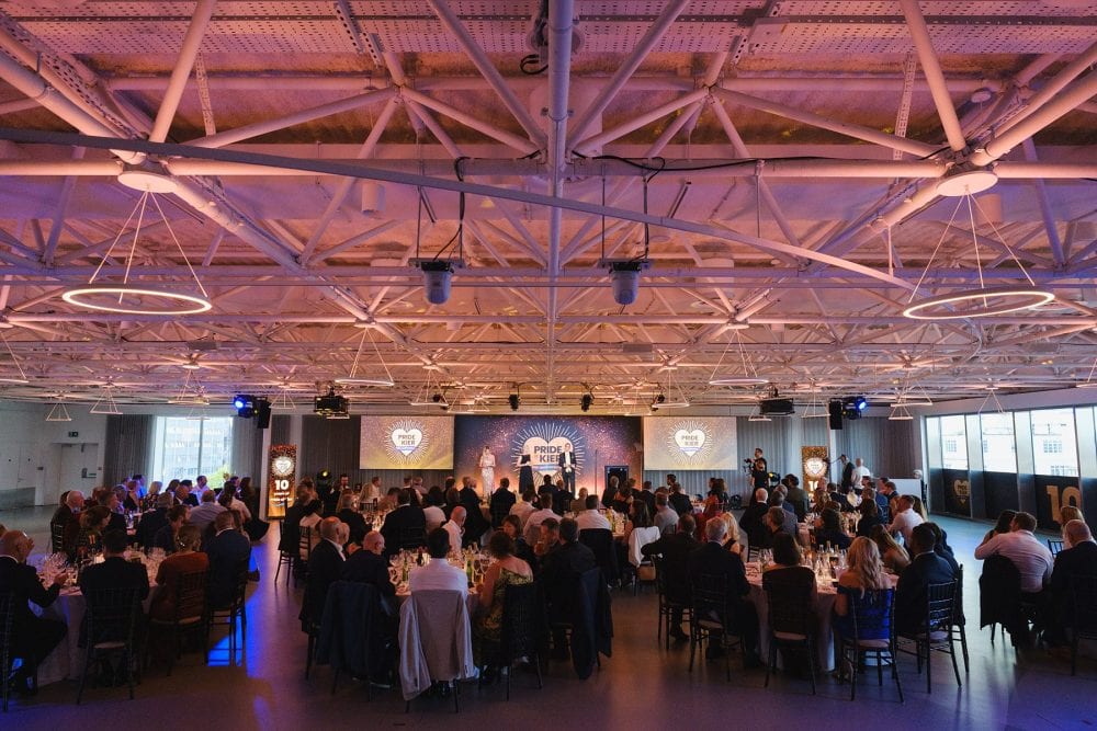 wide shot of an awards event in Illuminate at the London Science Museum